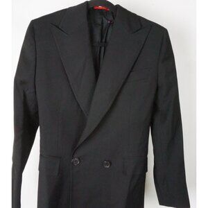 Isaia Solid Black Peak Lapel 100% Wool Womens Blazer Jacket Sz 40 BRAND NEW
